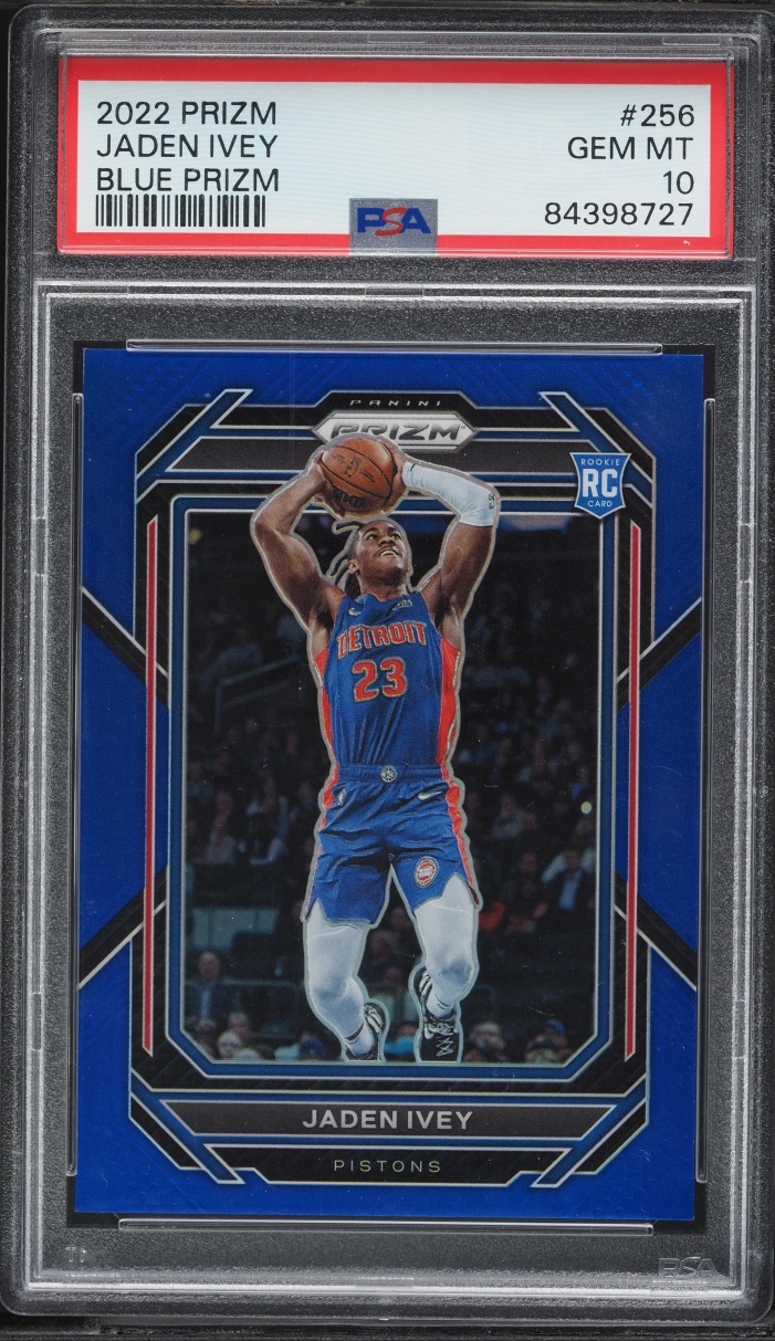 2022 Panini Prizm Blue Jaden Ivey ROOKIE /199 #256 PSA 10 GEM MINT