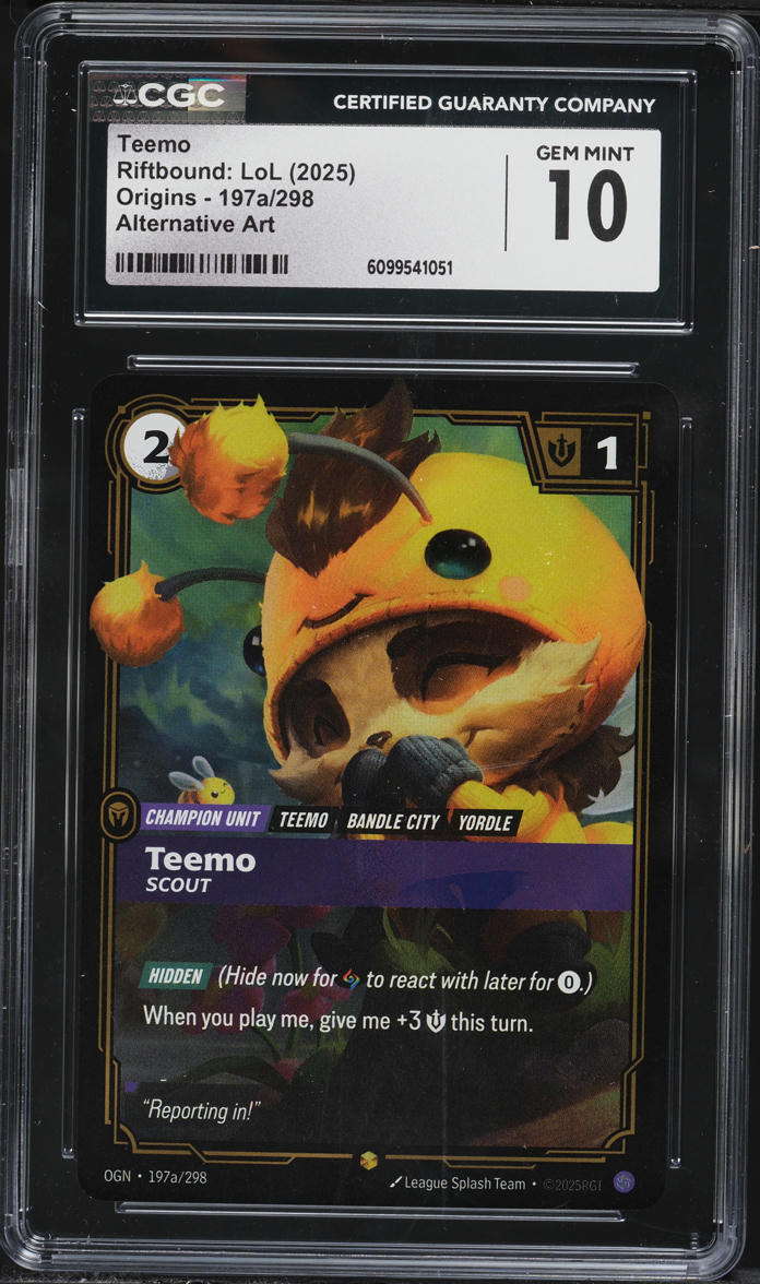 2025 Riftbound League Of Legends LoL Origins Teemo #197a CGC 10 GEM ...