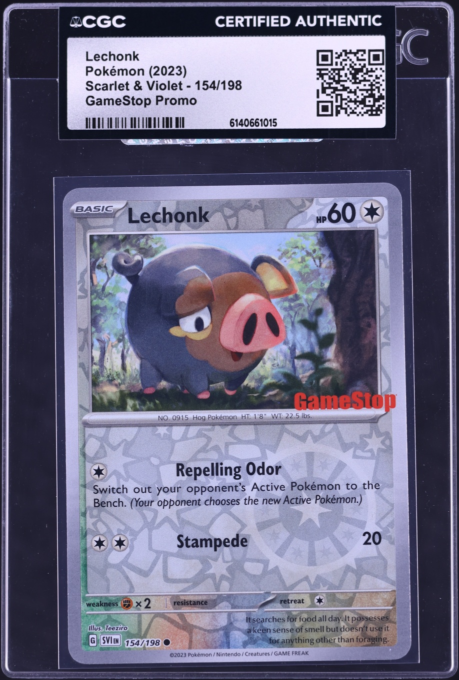 2023 Pokemon Scarlet & Violet GameStop Promo Lechonk #154 CGC AUTH