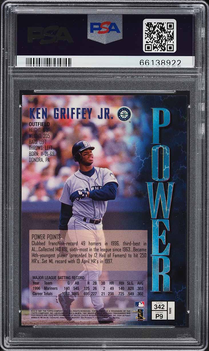 1997 Finest Gold Ken Griffey Jr. #342 PSA 8 NM-MT - Photo 2