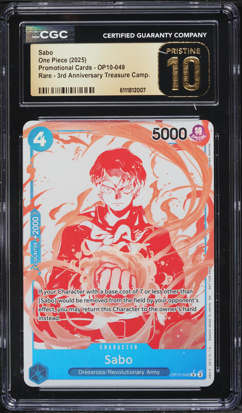 2025 One Piece Carrying On His Will SEC Sabo #OP13-120 CGC 10