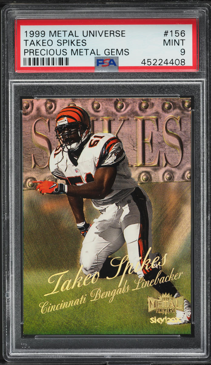 1999 Metal Universe Precious Metal Gems PMG Takeo Spikes /50 #156 PSA 9 MINT