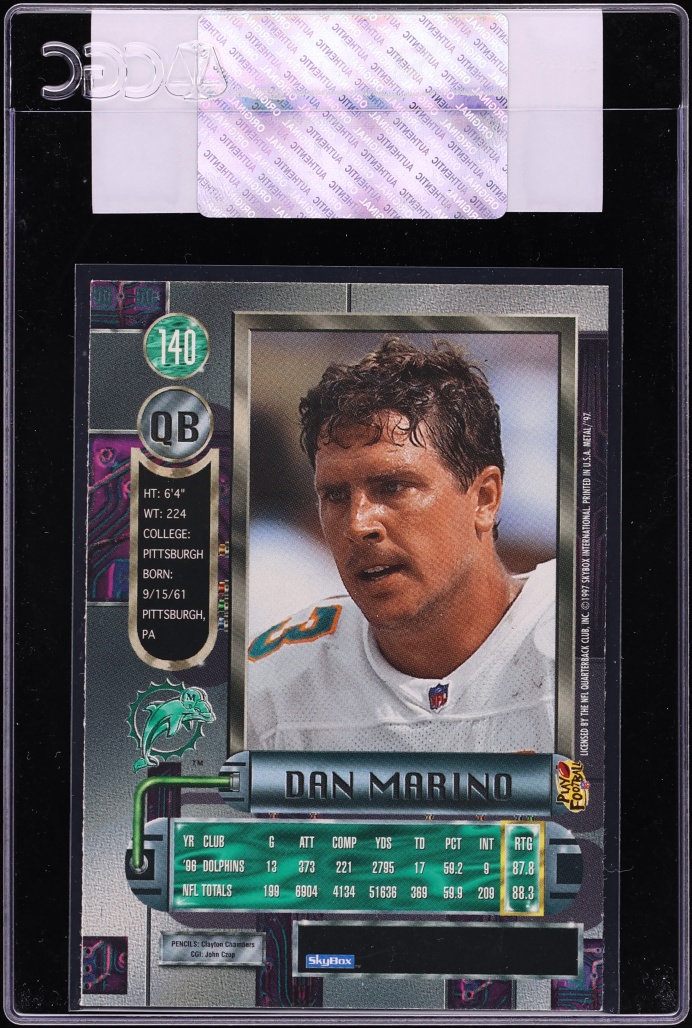 1997 Metal Universe Dan Marino #140 CGC AUTH