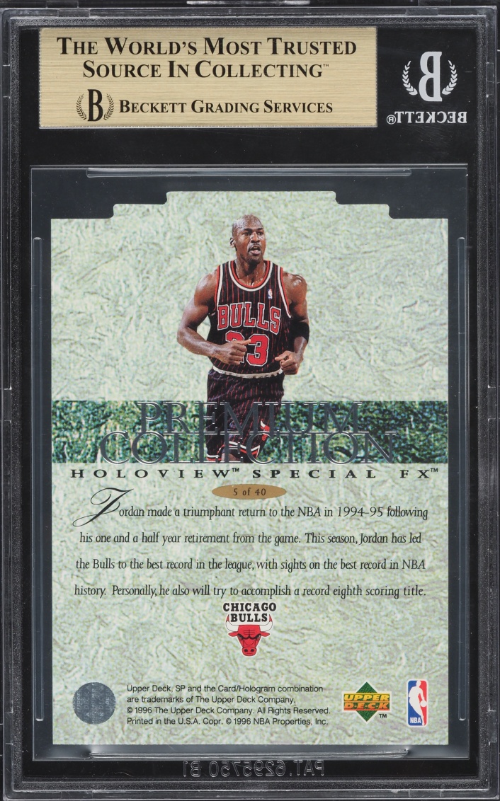 1995 SP Holoviews Die-Cut Michael Jordan #PC5 BGS 9.5 GEM MINT