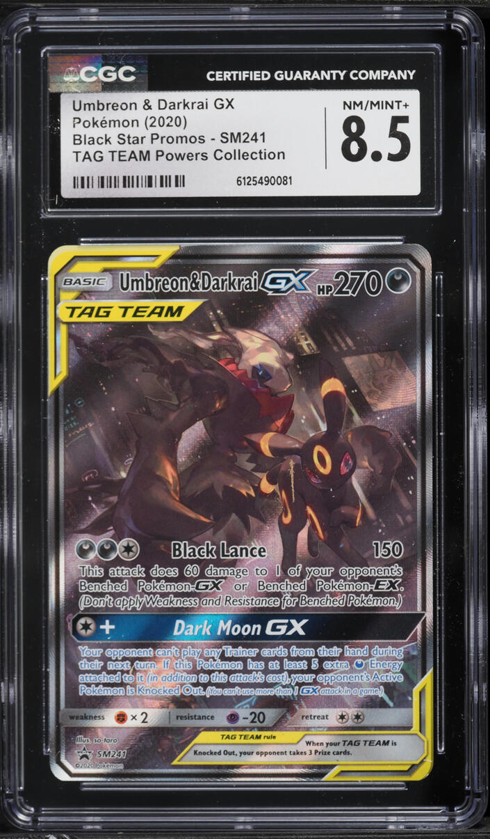 2020 Pokemon Sun & Moon Promo Tag Team Powers Umbreon & Darkrai GX #SM241 CGC 8.5 NM-MT+