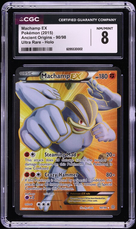 2015 Pokemon XY Ancient Origins Full Art Machamp EX #90 CGC 8 NM-MT