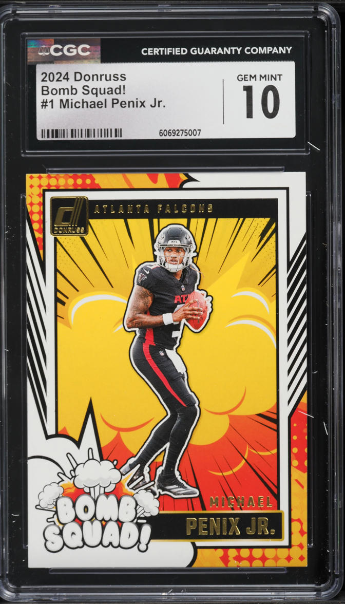 2024 Donruss Bomb Squad! Michael Penix Jr. ROOKIE #1 CGC 10 GEM MINT