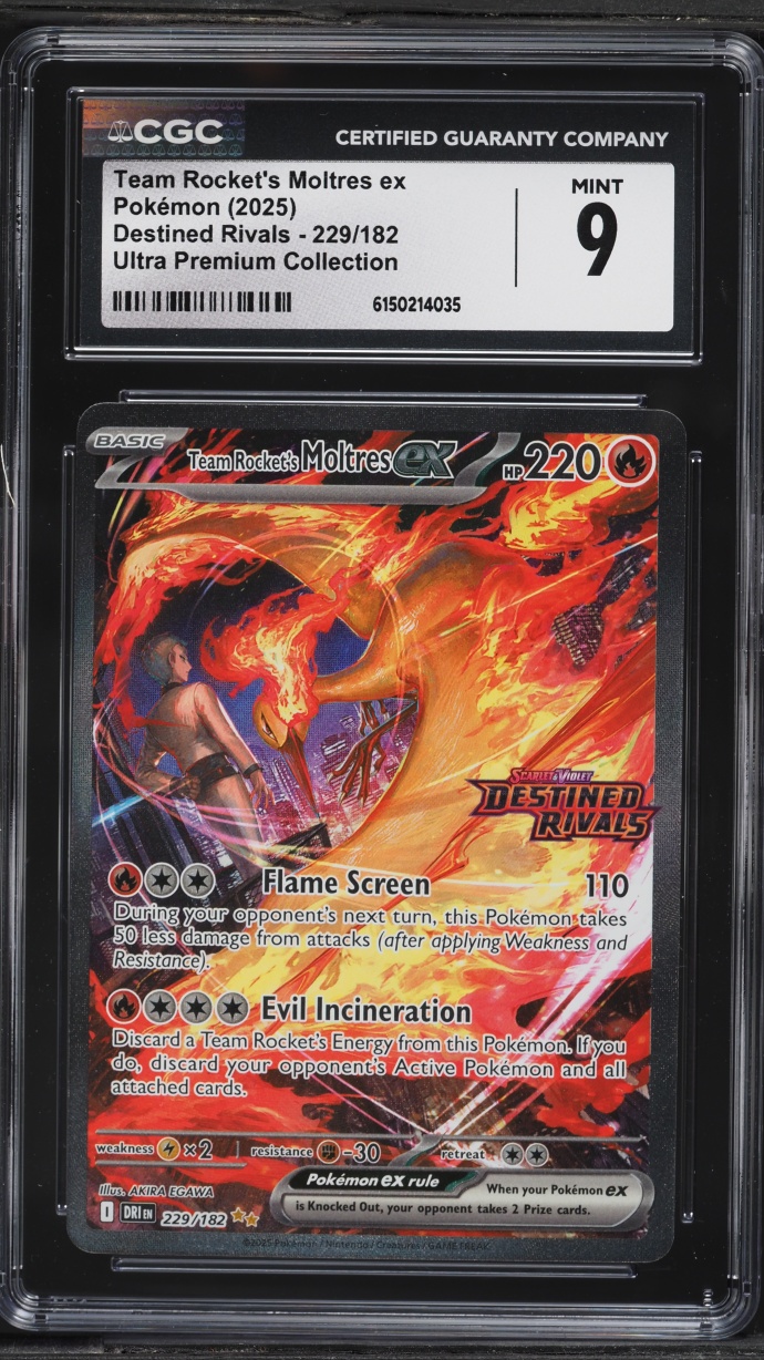 2025 Pokemon SV Destined Rivals Ultra Premium SIR Team Rocket's Moltres ex #229 CGC 9 MINT