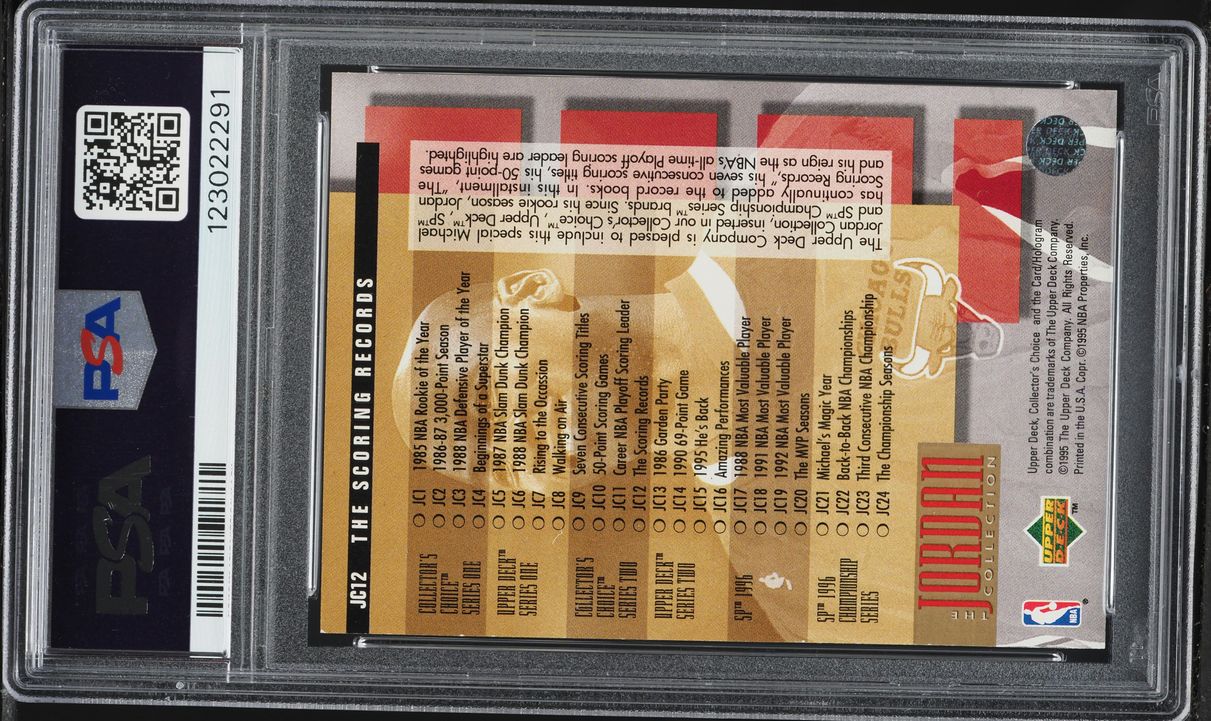 1995 Upper Deck Jordan Collection The Scoring Records Michael Jordan #JC12 PSA 9 MINT