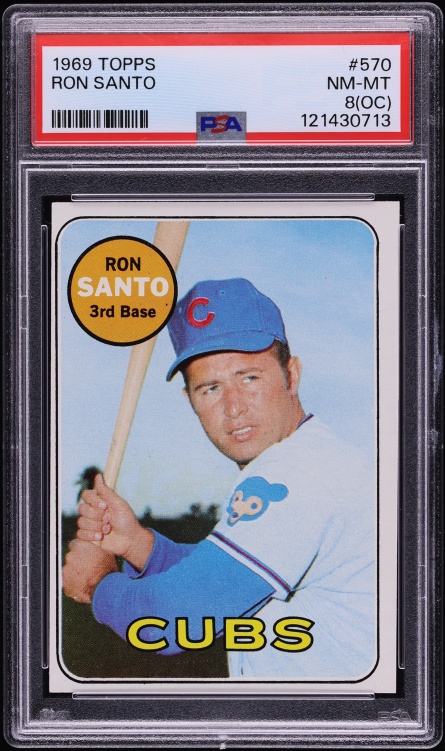 1969 Topps Ron Santo #570 PSA 8(oc) NM-MT