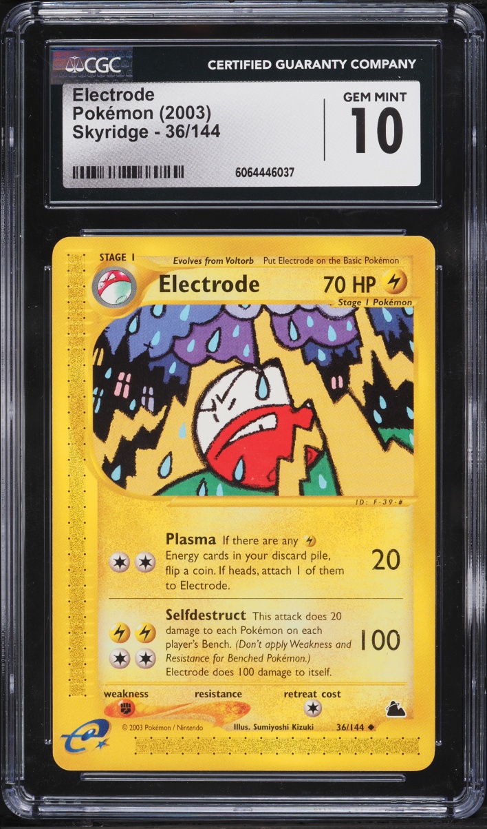 2003 Pokemon Skyridge Electrode #36 CGC 10 GEM MINT