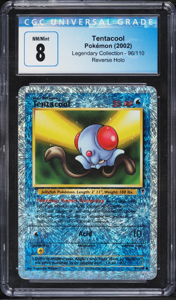 2002 Pokemon Legendary Collection Reverse Holo Tentacool #96 CGC 8 NM-MT