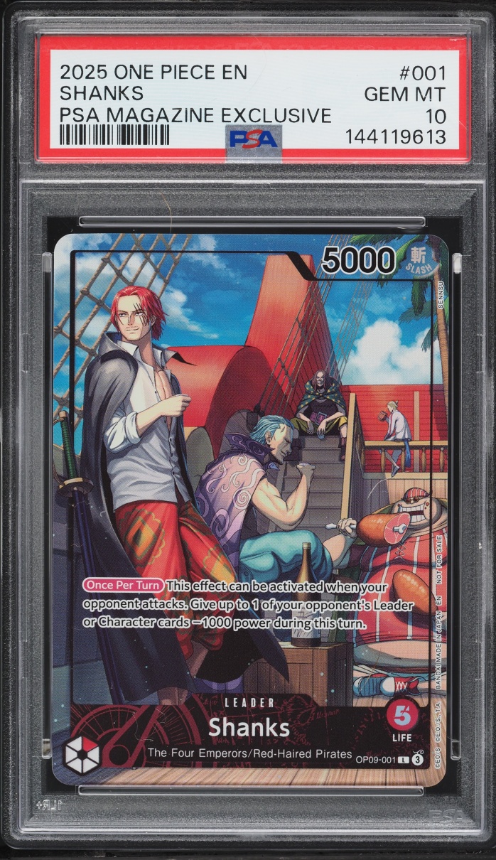 2025 One Piece Promo PSA Magazine Exclusive Leader Shanks #OP09-001 PSA 10 GEM MINT