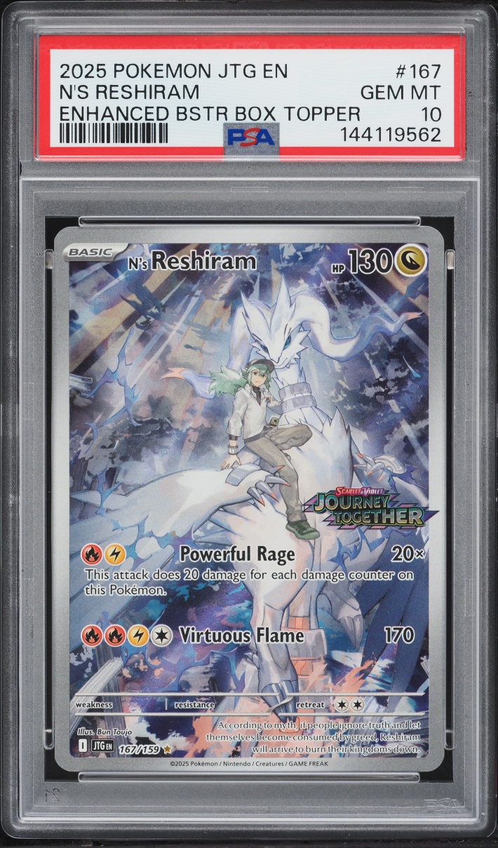 2025 Pokemon SV Journey Together Enhanced Booster Display IR N's Reshiram #167 PSA 10 GEM MINT