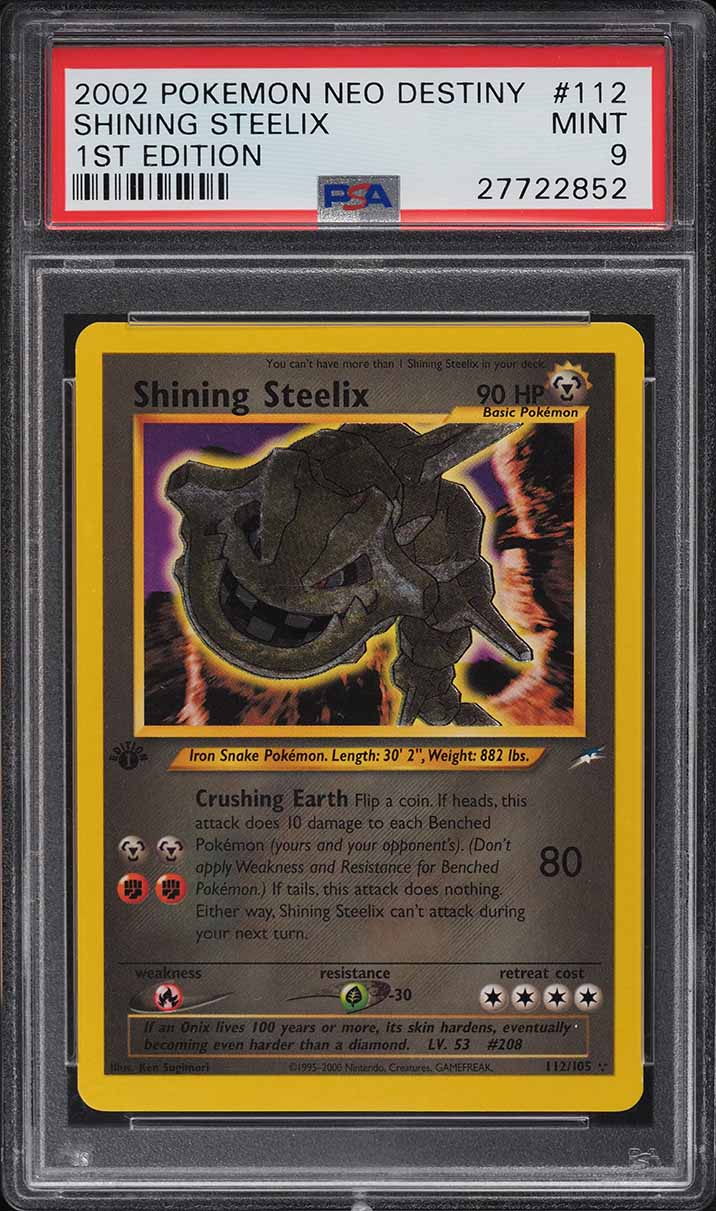 2002 Pokemon Neo Destiny 1st Edition Shining Steelix #112 PSA 9 MINT