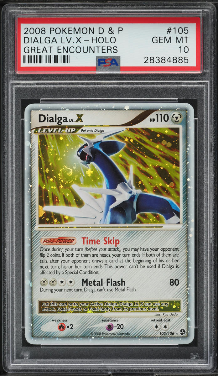 2008 Pokemon Diamond & Pearl Great Encounters Holo Dialga Lv.X #105 PSA 10 GEM