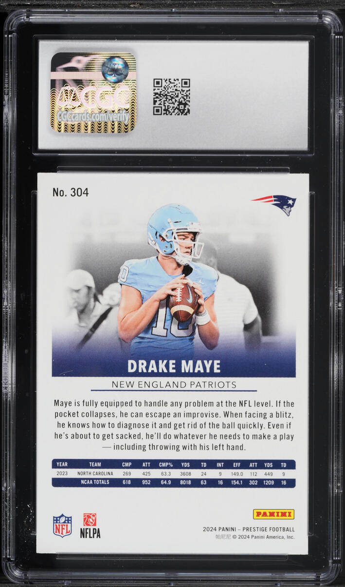 2024 Panini Prestige Drake Maye ROOKIE #304 CGC 9 MINT