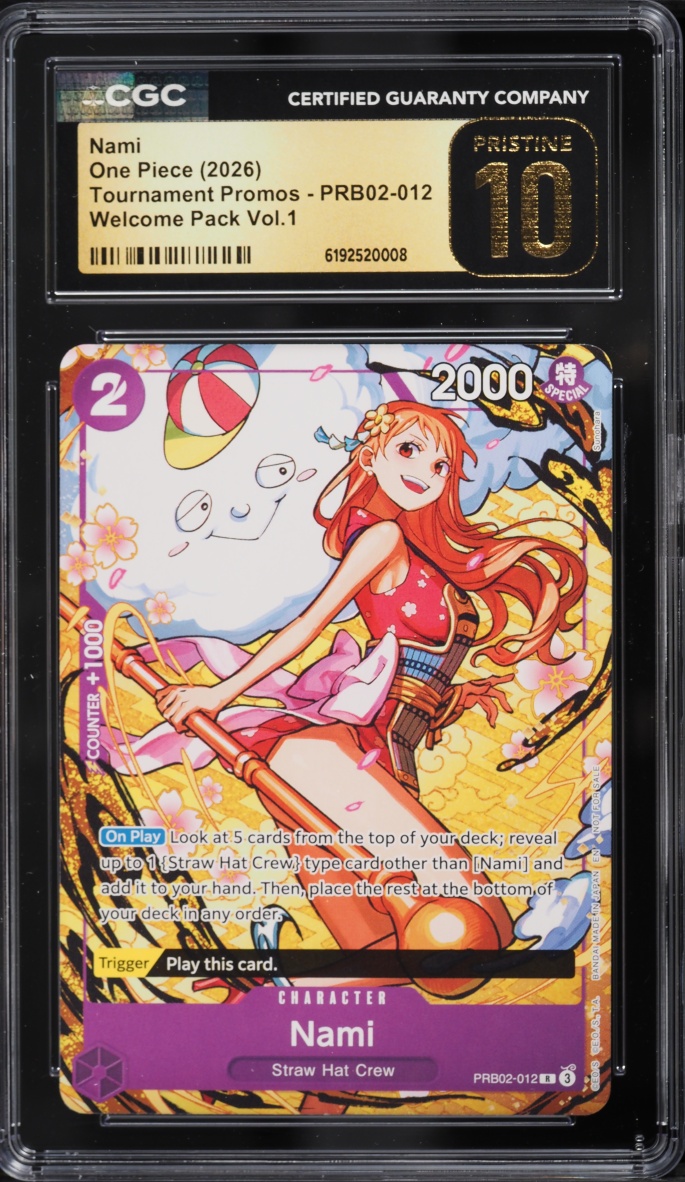 2026 One Piece Tournament Promo Welcome Pack Vol. 1 Nami #PRB02-012 CGC 10 PRISTINE
