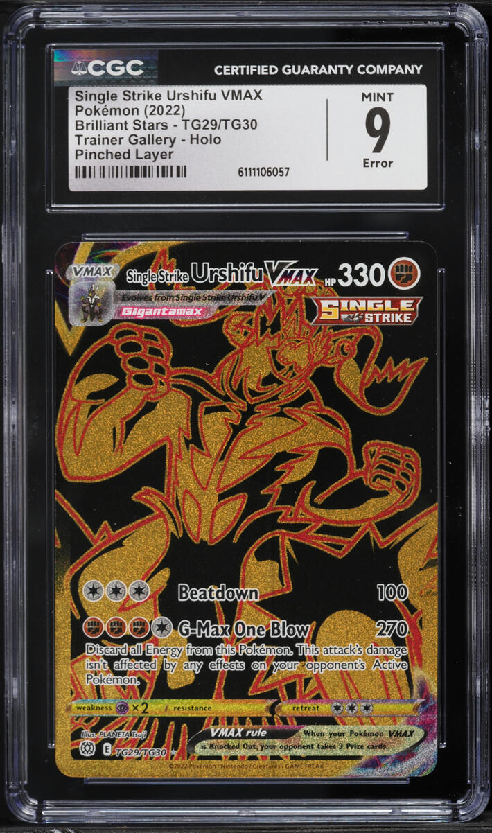 2022 Pokemon Sword & Shield Brilliant Stars CHR Single Strike Urshifu VMAX #TG29 CGC 9 MINT