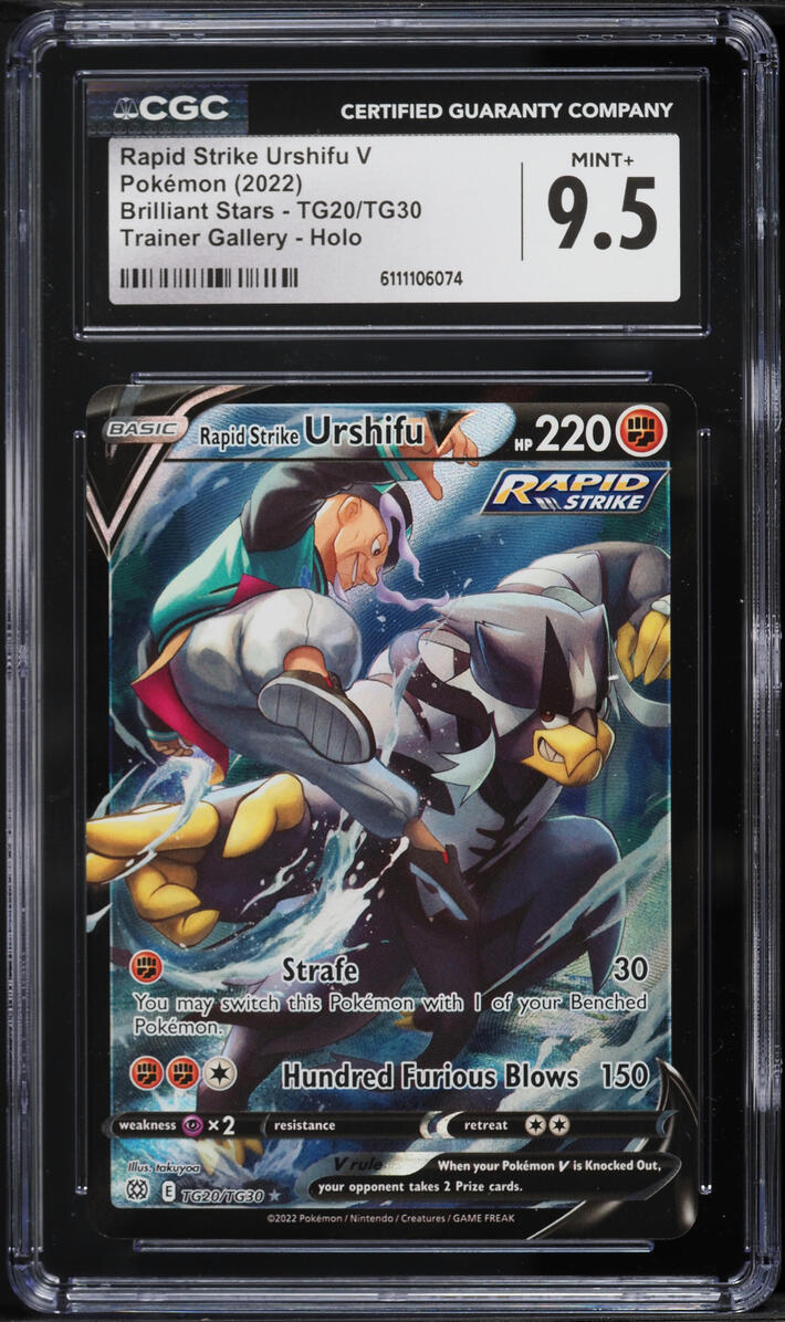 2022 Pokemon Sword & Shield Brilliant Stars CHR Rapid Strike Urshifu V #TG20 CGC 9.5 MINT+
