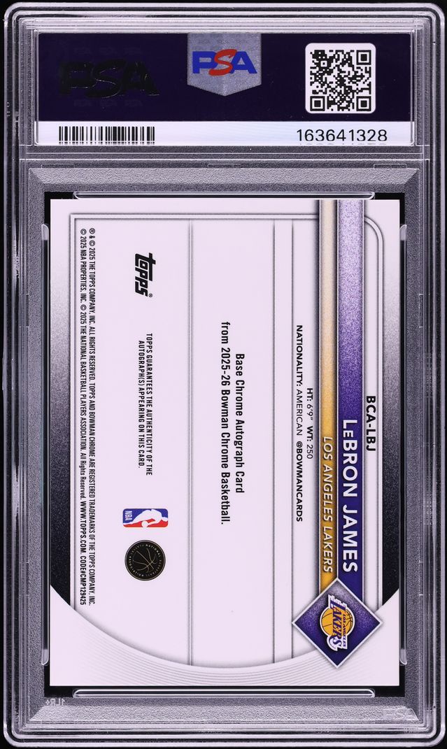 2025 Bowman Chrome Sapphire Padparadscha LeBron James AUTO 1/1 #BCA-LBJ PSA 10 GEM MINT