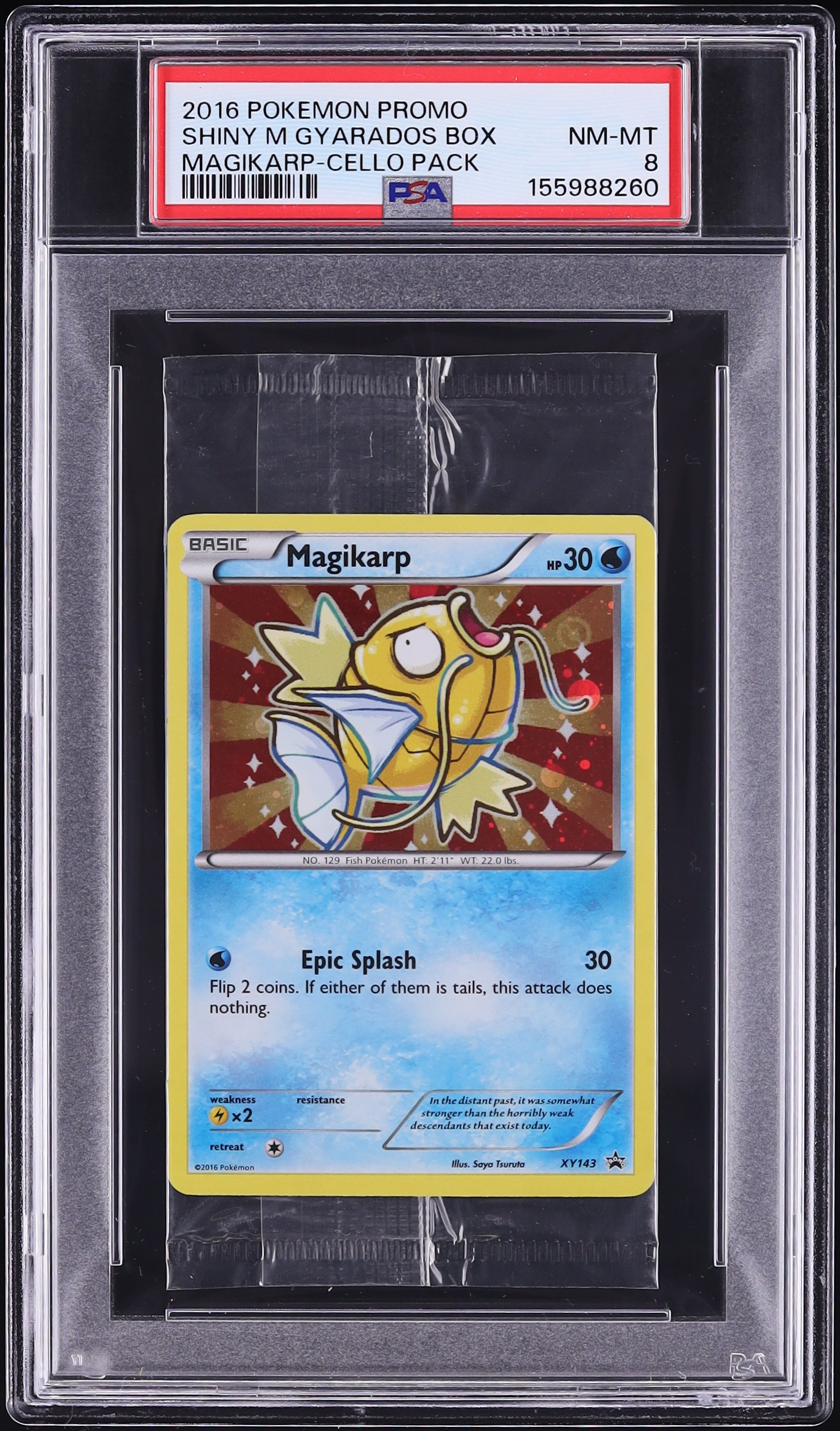 2016 Pokemon XY Promo Shiny M Gyarados Box Cello Pack Holo Magikarp #XY143 PSA 8 NM-MT