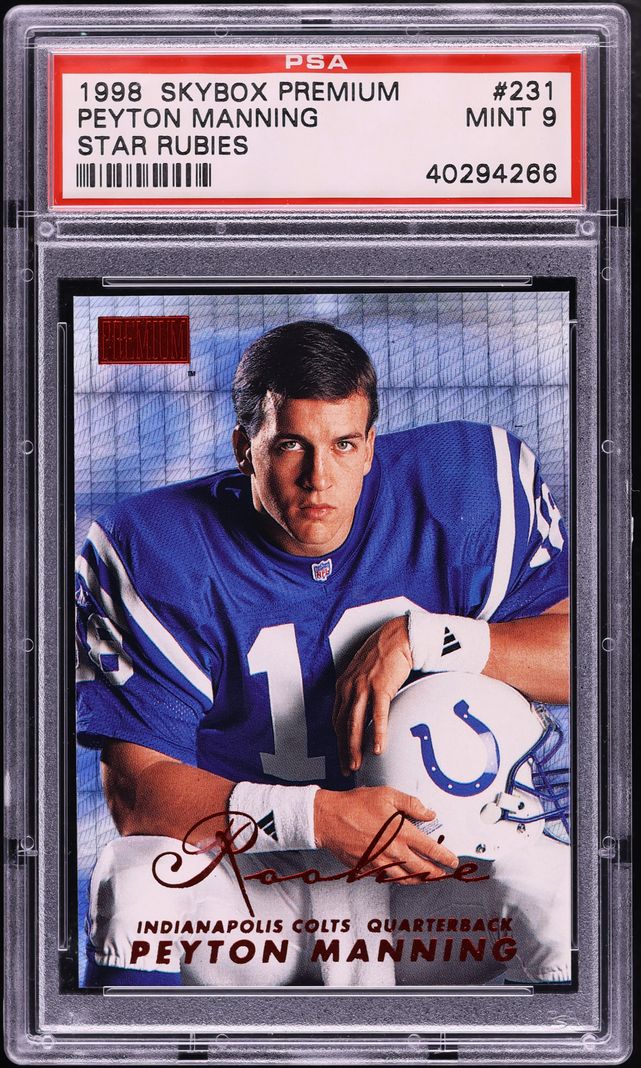 1998 Skybox Premium Star Rubies Peyton Manning ROOKIE /35 #231 PSA 9 MINT