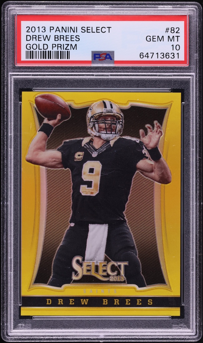 2013 Select Gold Prizm Drew Brees 10/10 #82 PSA 10 GEM MINT