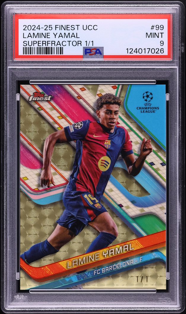 2024 Finest UEFA Club Competitions Superfractor Lamine Yamal 1/1 #99 PSA 9 MINT