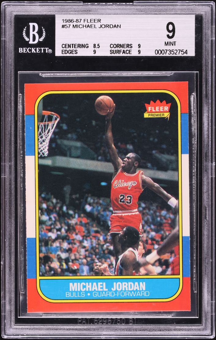 1986 Fleer Basketball Michael Jordan ROOKIE #57 BGS 9 MINT