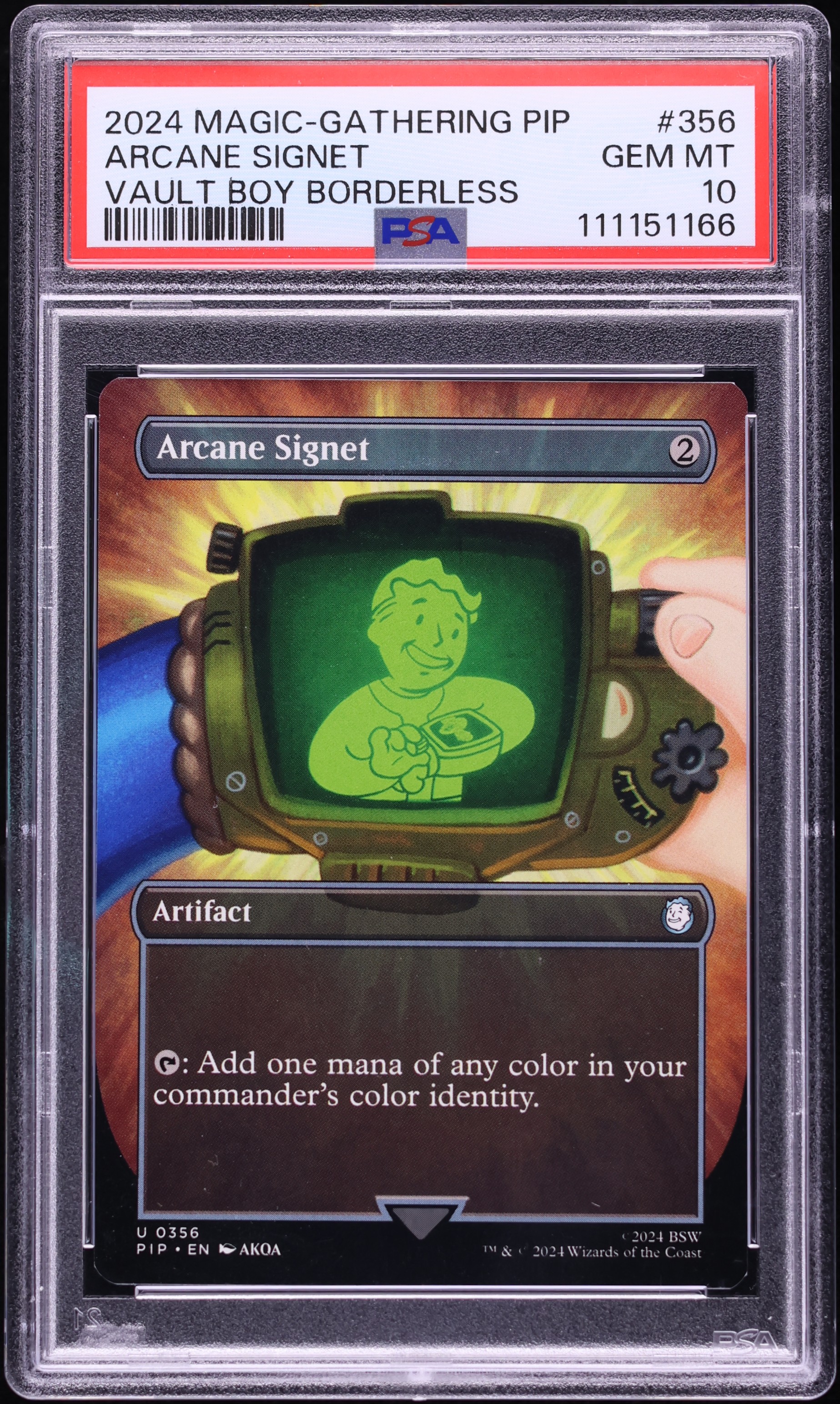 2024 Magic The Gathering MTG Fallout Vault Boy Borderless Arcane Signet #356 PSA 10 GEM MINT