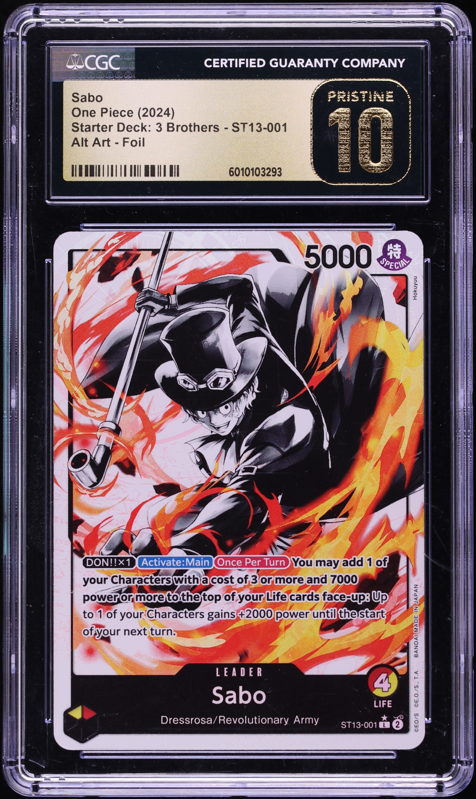 2024 One Piece Starter Deck: 3 Brothers Leader Sabo #ST13-001 CGC 10 PRISTINE