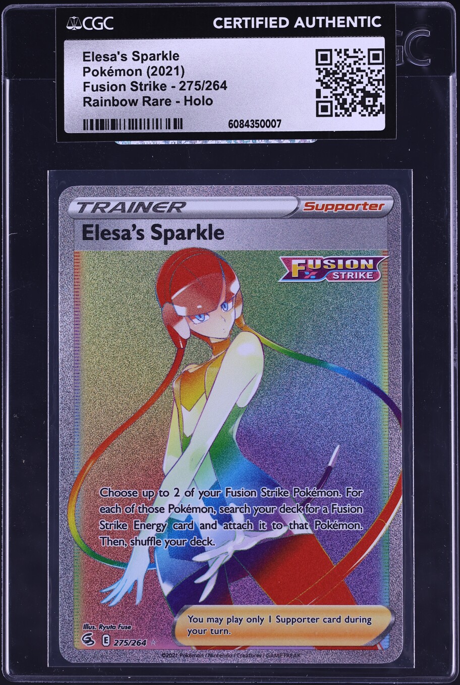 2021 Pokemon SWSH Fusion Strike Rainbow Rare Elesa's Sparkle #275 CGC AUTH