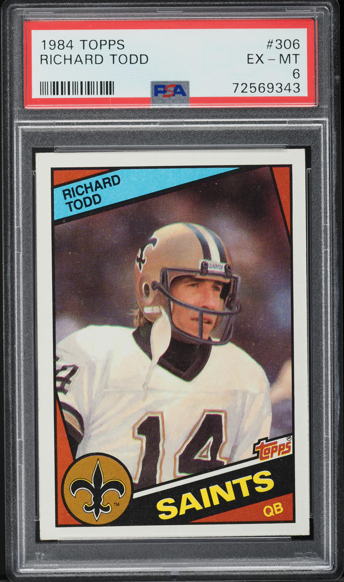 1984 Topps Football Richard Todd #306 PSA 6 EXMT
