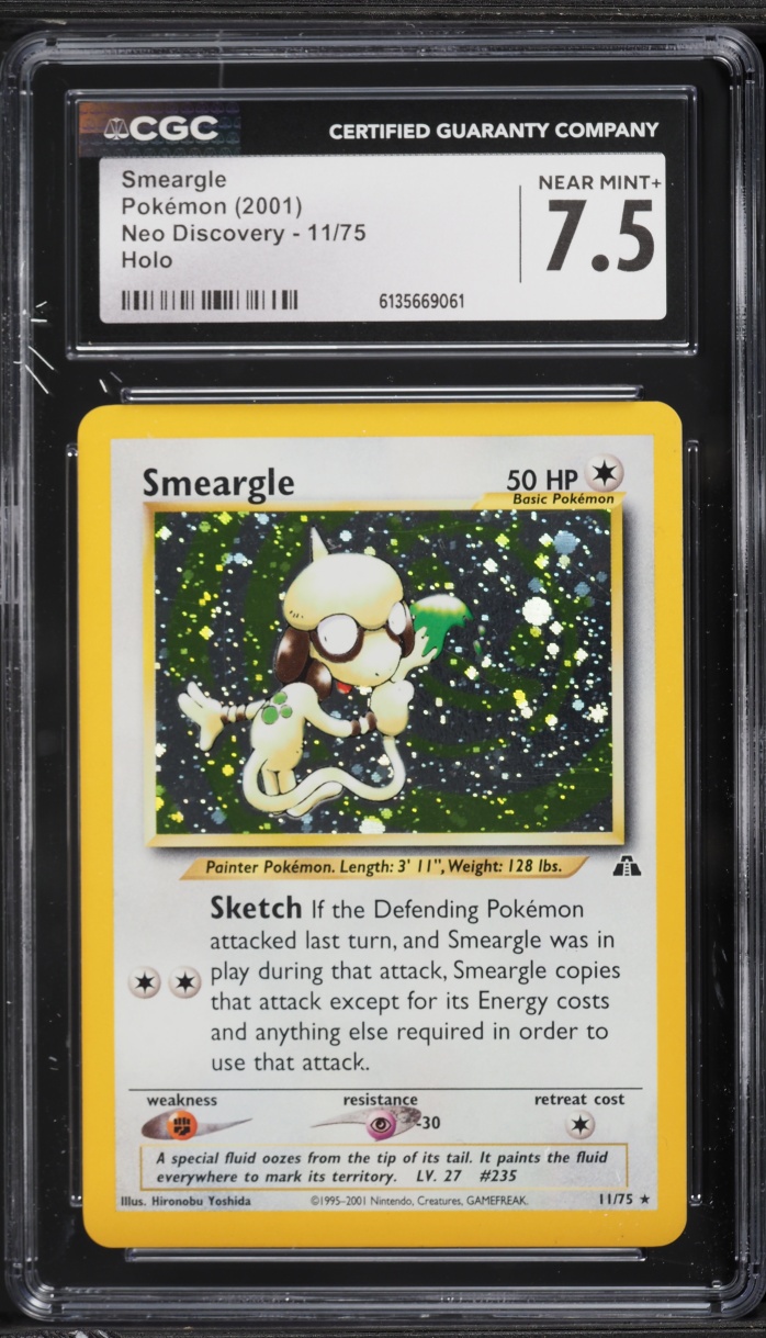 2001 Pokemon Neo Discovery Holo Smeargle #11 CGC 7.5 NRMT+