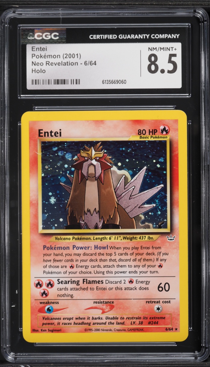 2001 Pokemon Neo Revelation Holo Entei #6 CGC 8.5 NM-MT+