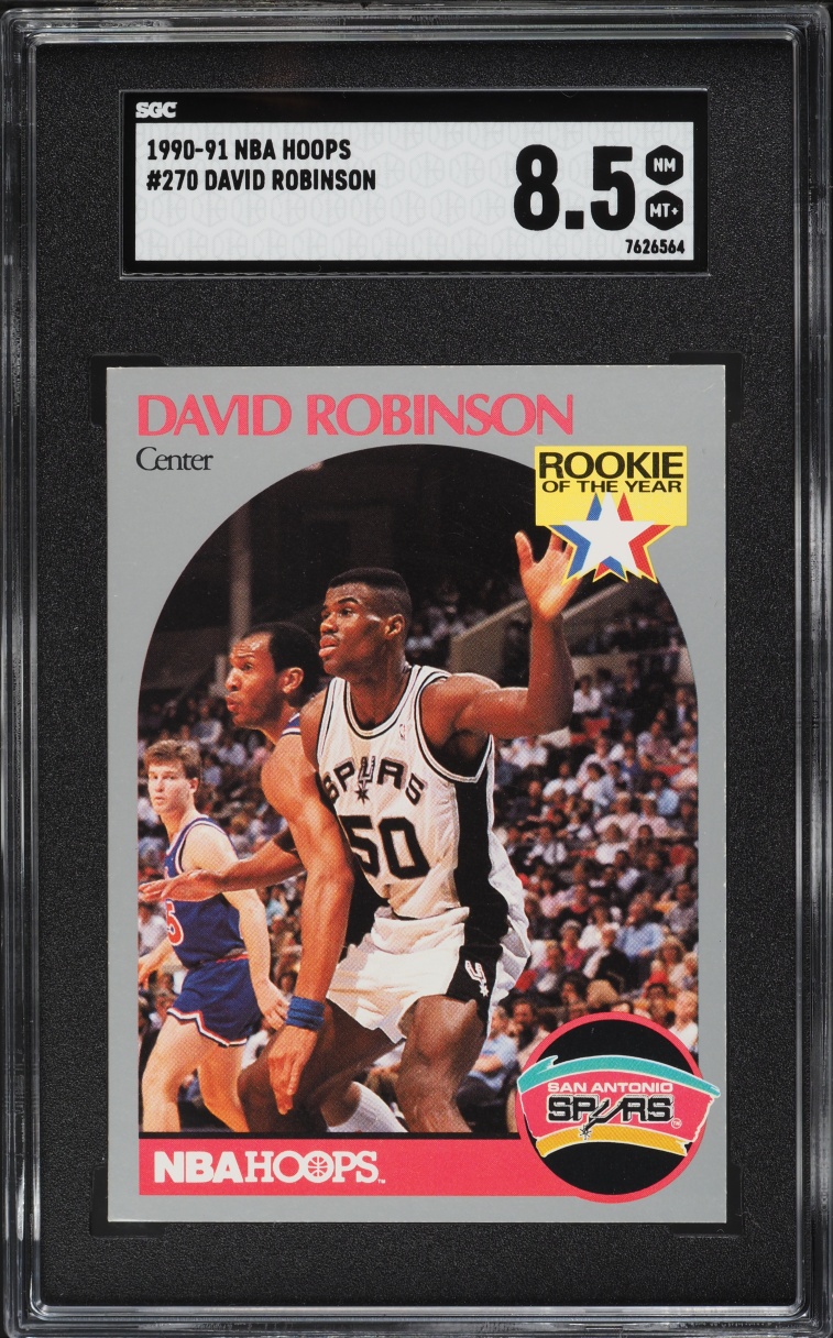 1990 Hoops David Robinson ROOKIE #270 SGC 8.5 NM-MT+