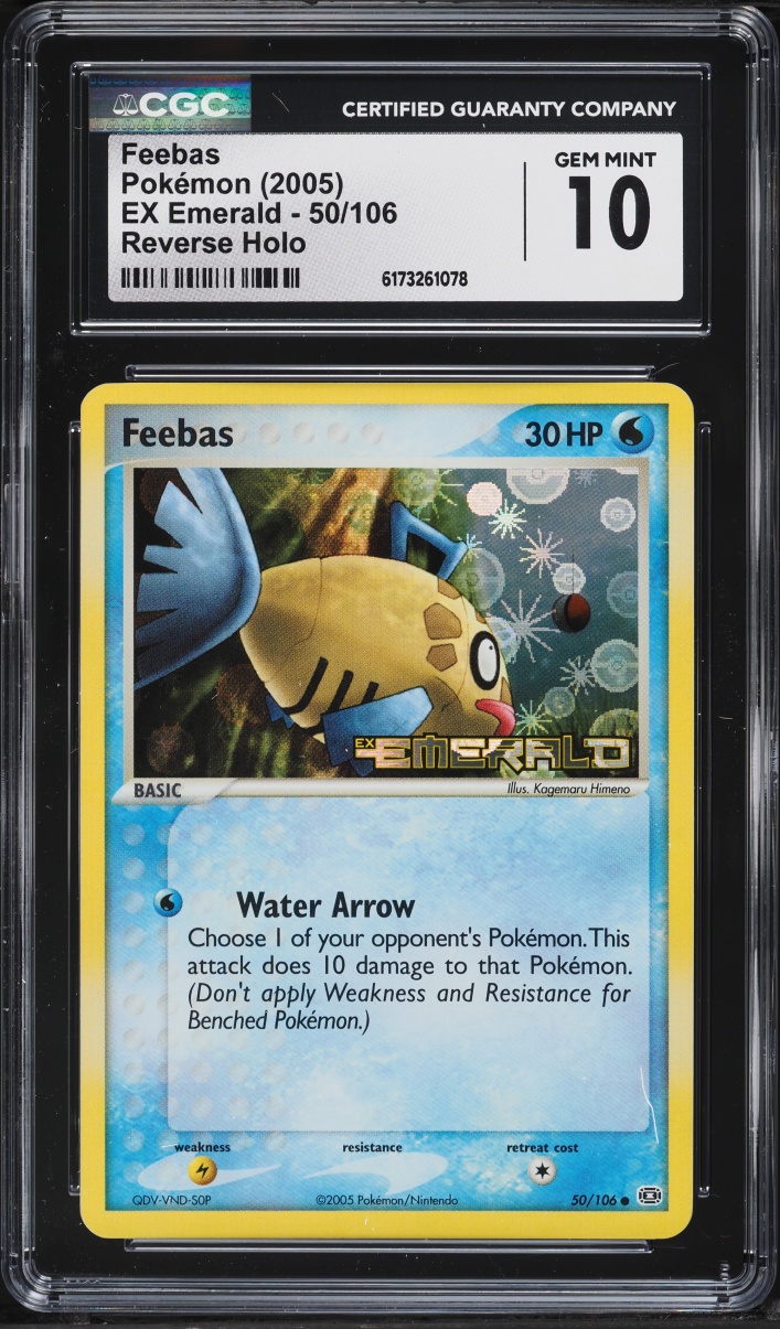 2005 Pokemon EX Emerald Reverse Holo Feebas #50 CGC 10 GEM MINT
