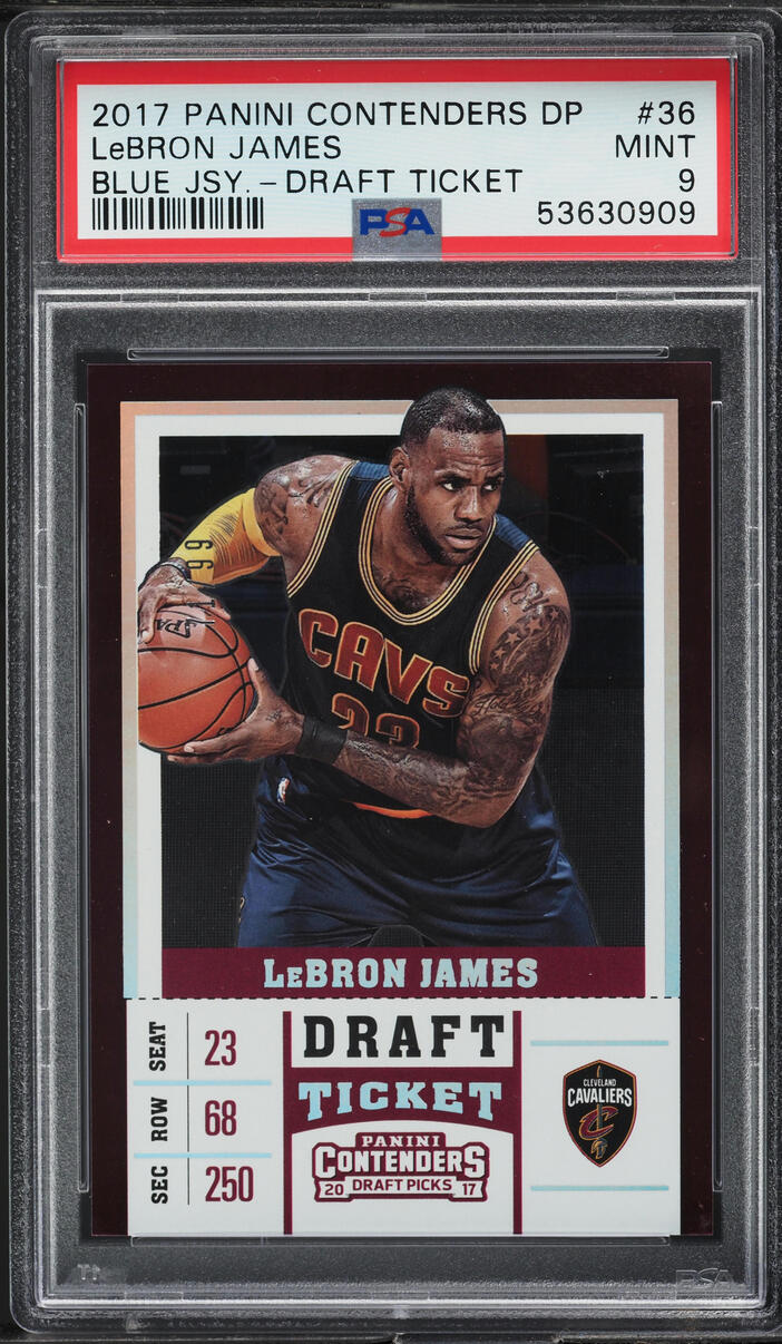 2017 Panini Contenders Draft Picks Draft Ticket LeBron James /99 #36 PSA 9 MINT