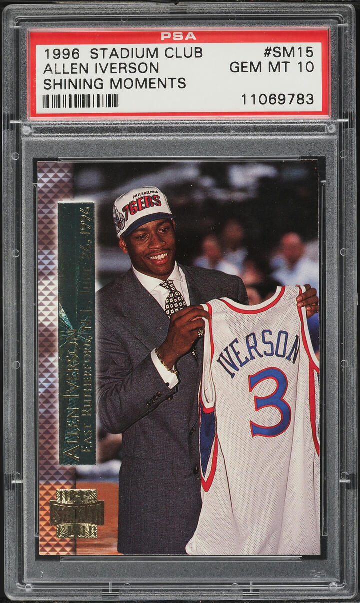 1996 Stadium Club Shining Moments Allen Iverson ROOKIE #SM15 PSA 10 GEM MINT