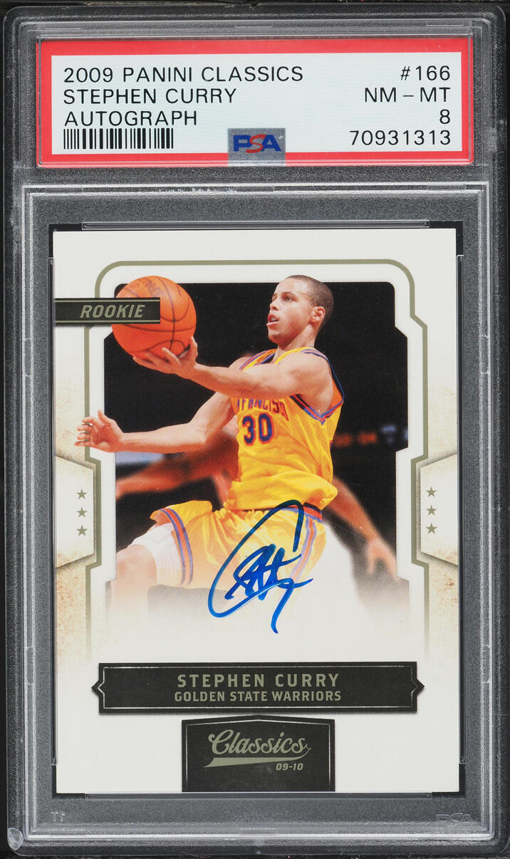 2009 Panini Classics Stephen Curry ROOKIE AUTO /499 #166 PSA 8 NM-MT