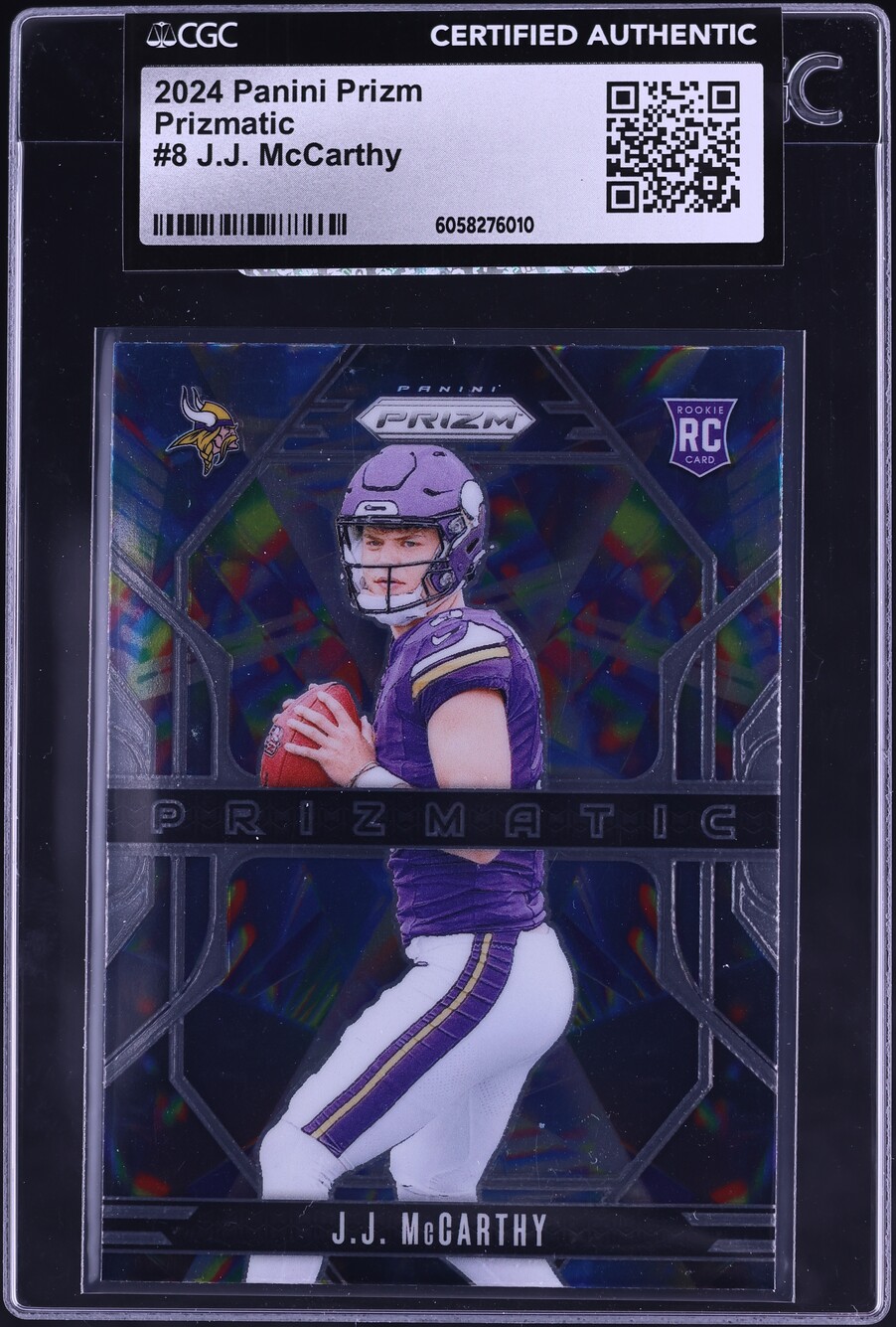 2024 Panini Prizm Prizmatic J.J. McCarthy ROOKIE #8 CGC AUTH