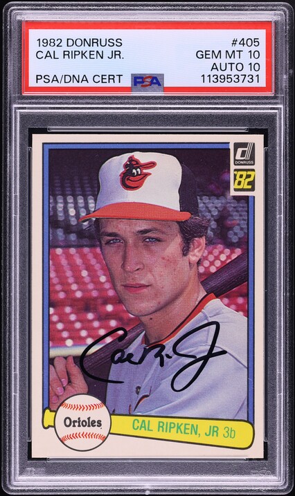 1982 Donruss Cal Ripken Jr. ROOKIE AUTO DNA 10 #405 PSA 10 GEM