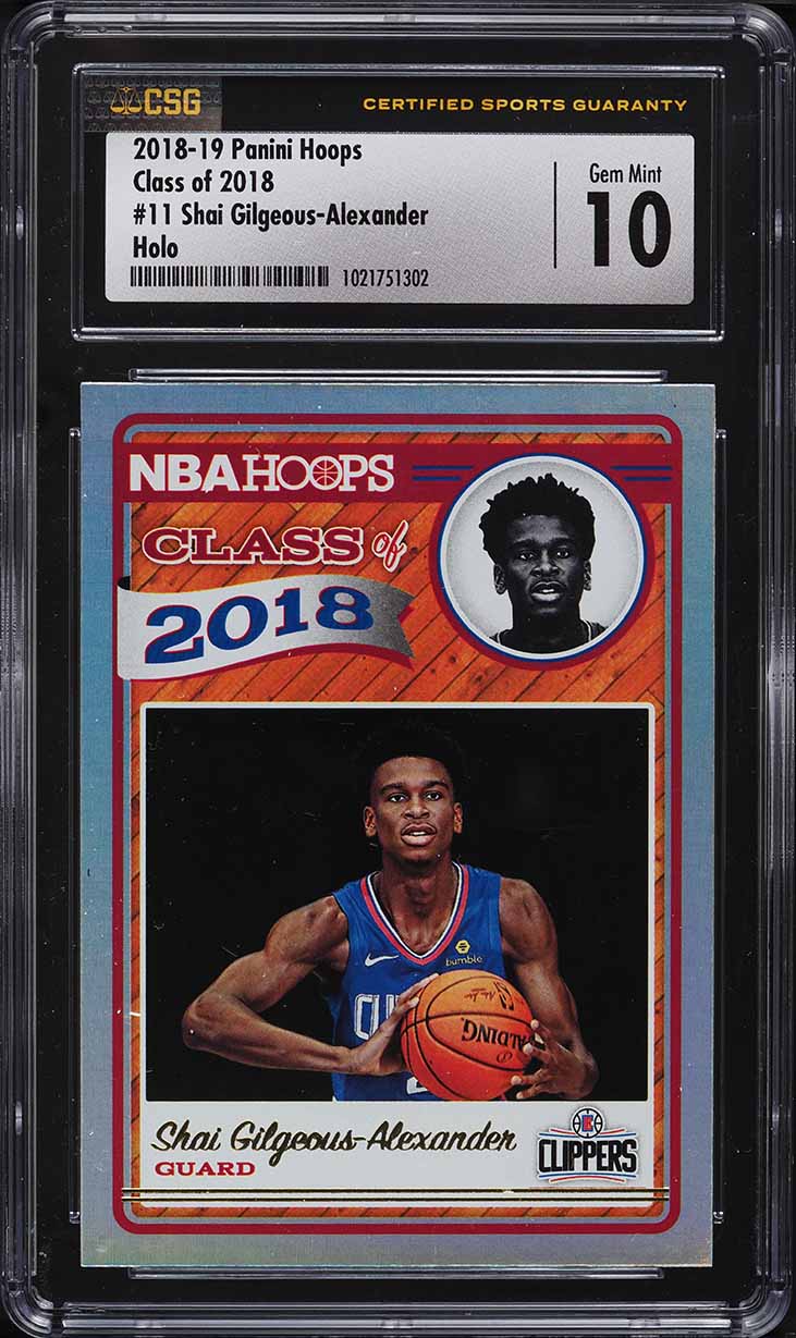 2018 Hoops Class Of '18 Holo Shai Gilgeous-Alexander ROOKIE #11 CSG 10 GEM MINT