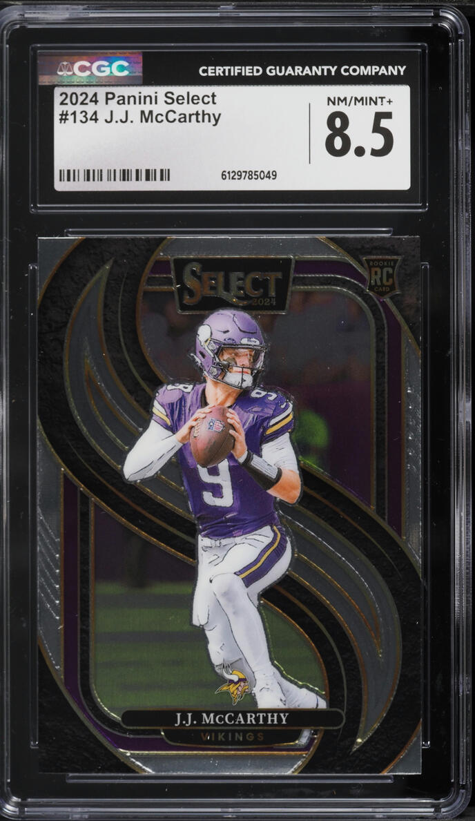 2024 Select Premier Level J.J. McCarthy ROOKIE #134 CGC 8.5 NM-MT+