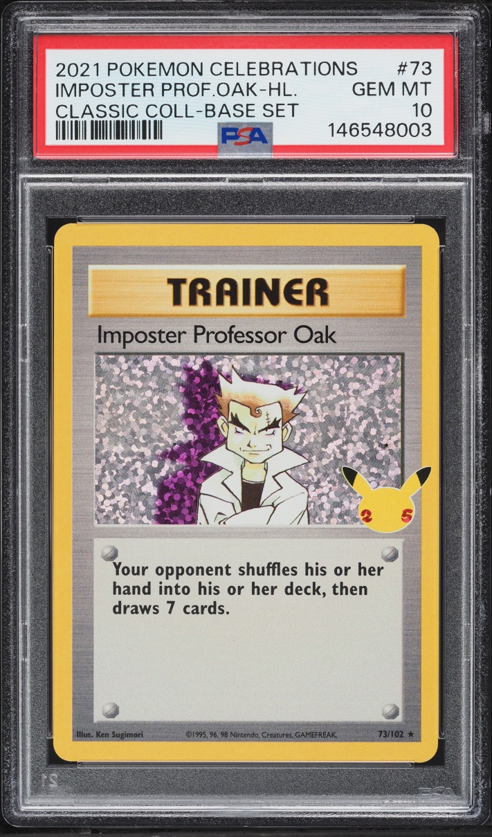2021 Pokemon Sword & Shield Celebrations Classic Holo Imposter Professor Oak #73 PSA 10 GEM