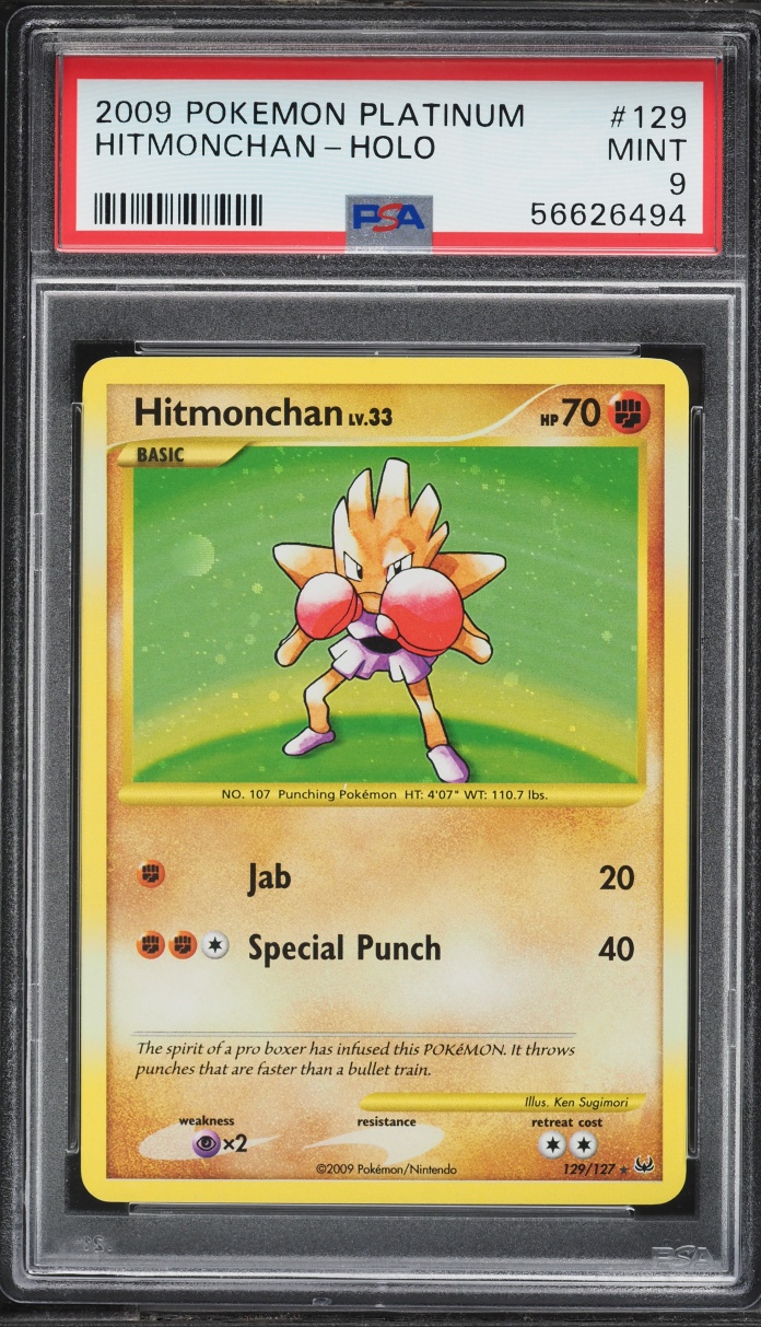 2009 Pokemon Platinum Holo Hitmonchan #129 PSA 9 MINT