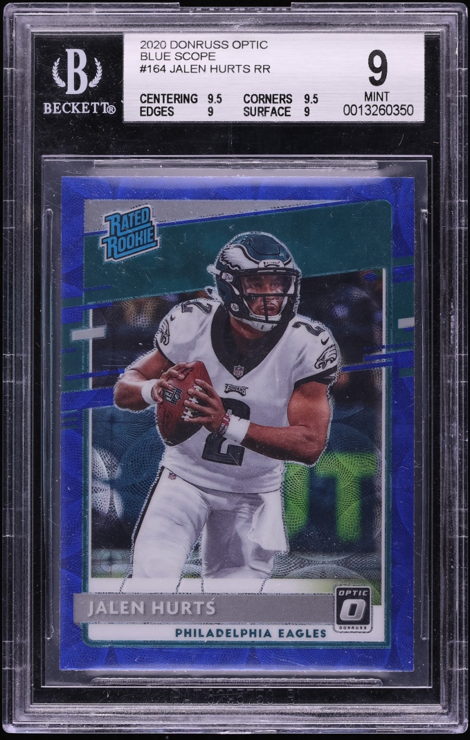 2020 Donruss Optic Blue Scope Jalen Hurts ROOKIE #164 BGS 9 MINT
