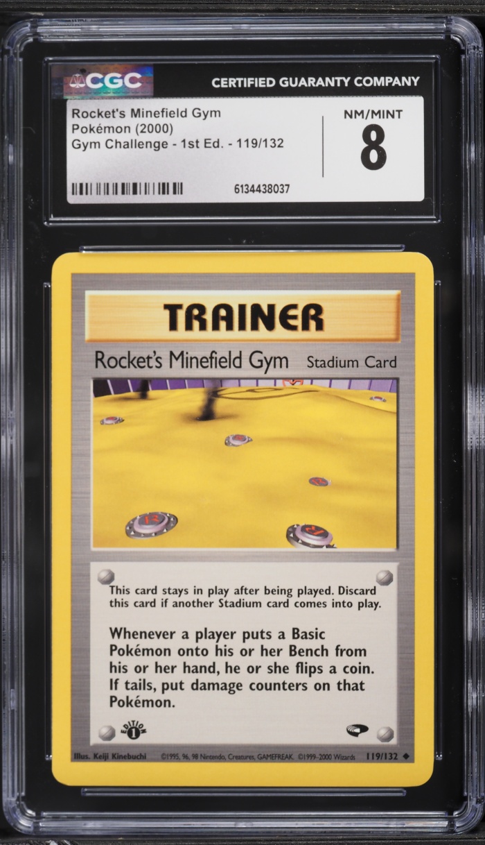 2000 Pokemon Gym Challenge 1st Edition Rocket's Minefield Gym #119 CGC 8 NM-MT