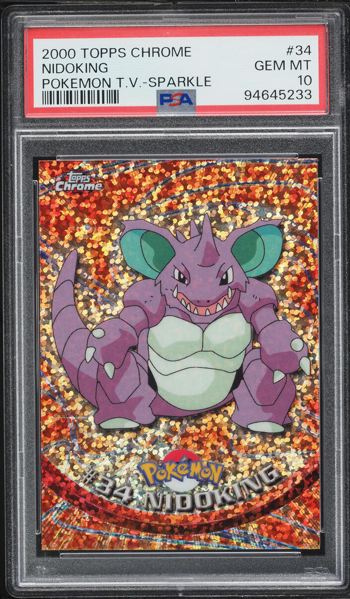 2000 Topps Chrome Pokemon T.V. Series 1 Sparkle Nidoking #34 PSA 10 GEM MINT